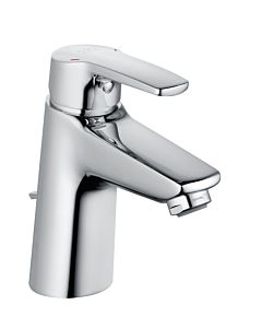 Heinrich Schulte Alpha 320 Waschtischarmatur chrom | Waschbeckenarmatur mit Einhebelmischer und Ablaufgarnitur 1 1/4 Zoll | Moderne Wasserhahn Armatur 110 mm Ausladung | Badarmatur